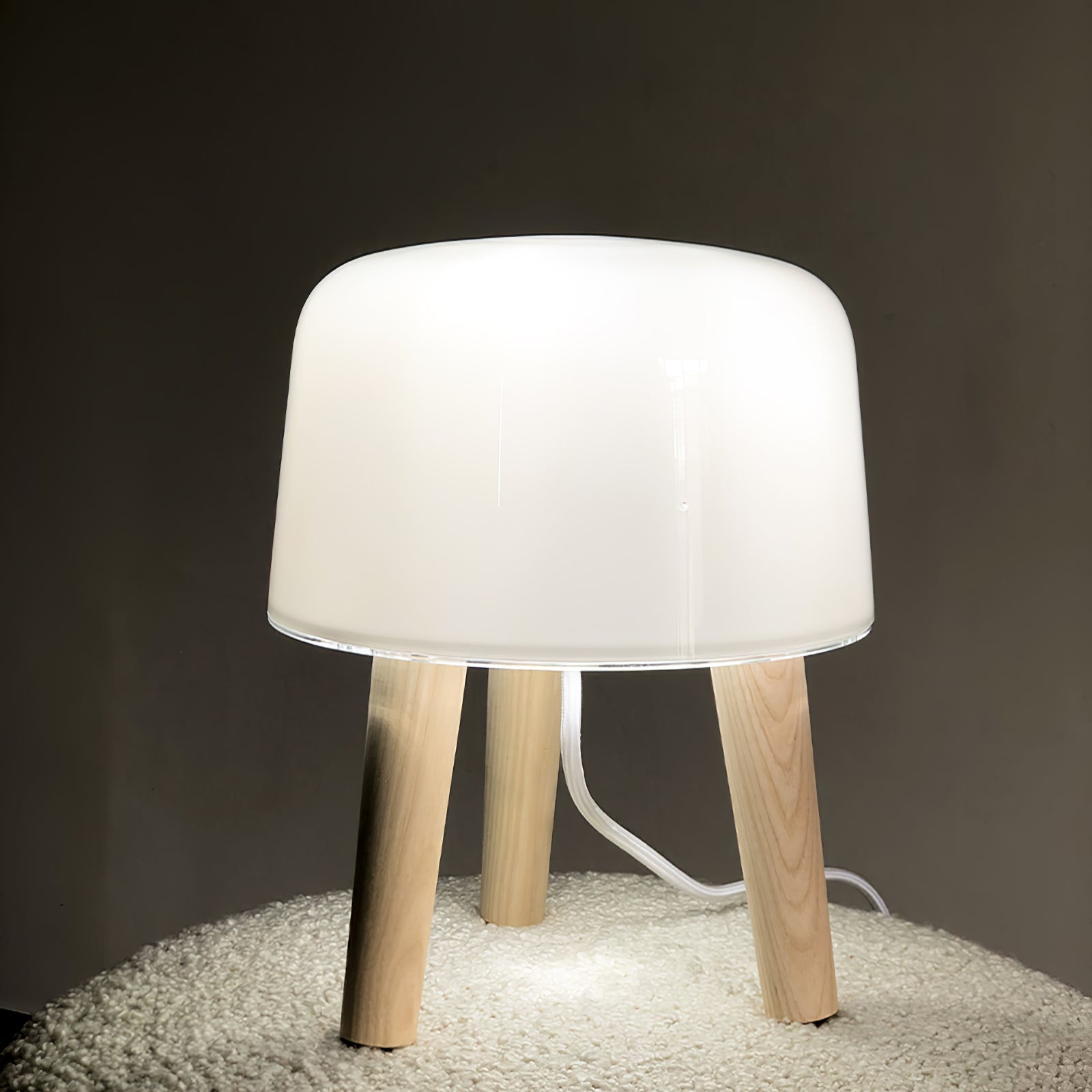 GlowPod Wood Milk Table Lamp-Neutral Decor