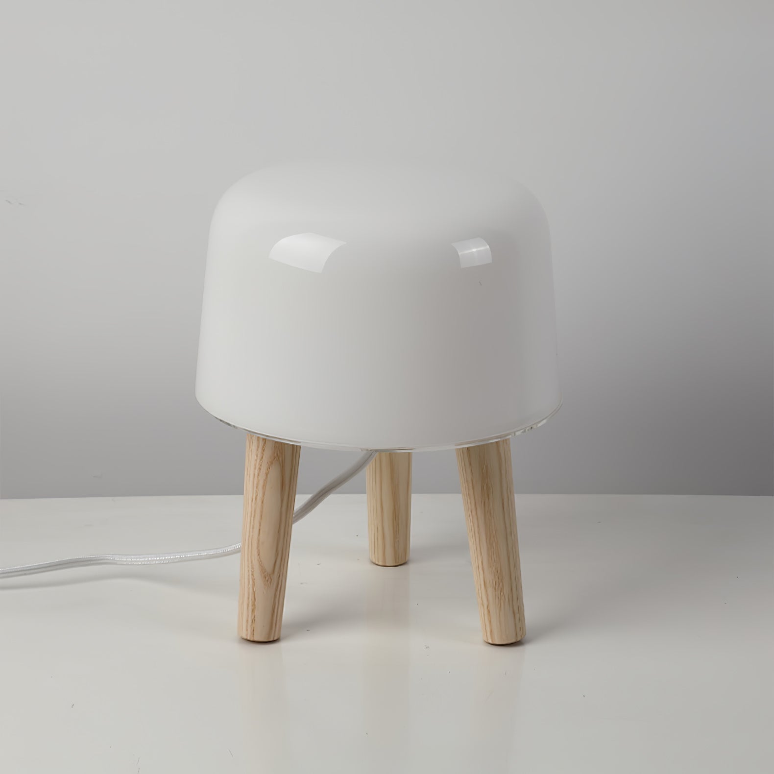 GlowPod Wood Milk Table Lamp-Neutral Decor