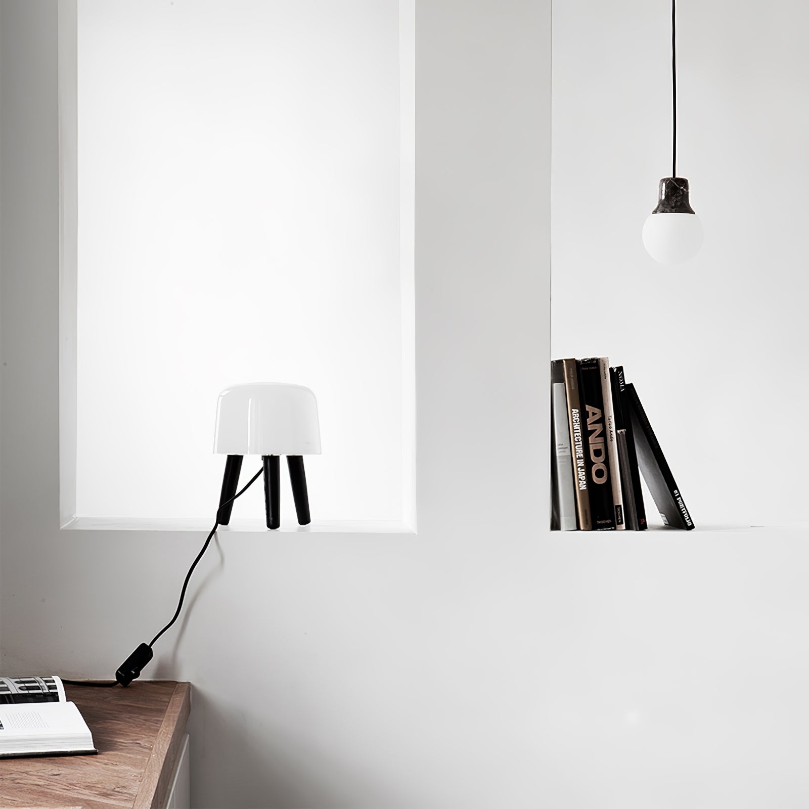 GlowPod Wood Milk Table Lamp-Neutral Decor