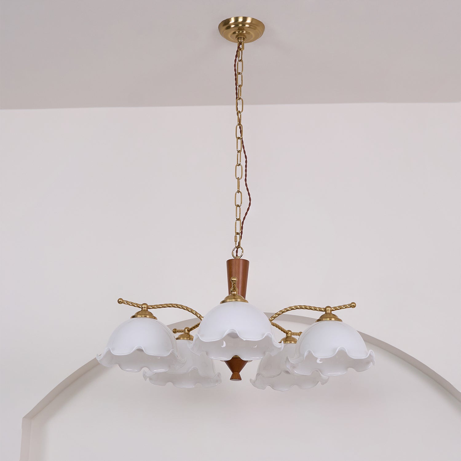 Daisy Vintage Glass Chandelier-Neutral Decor