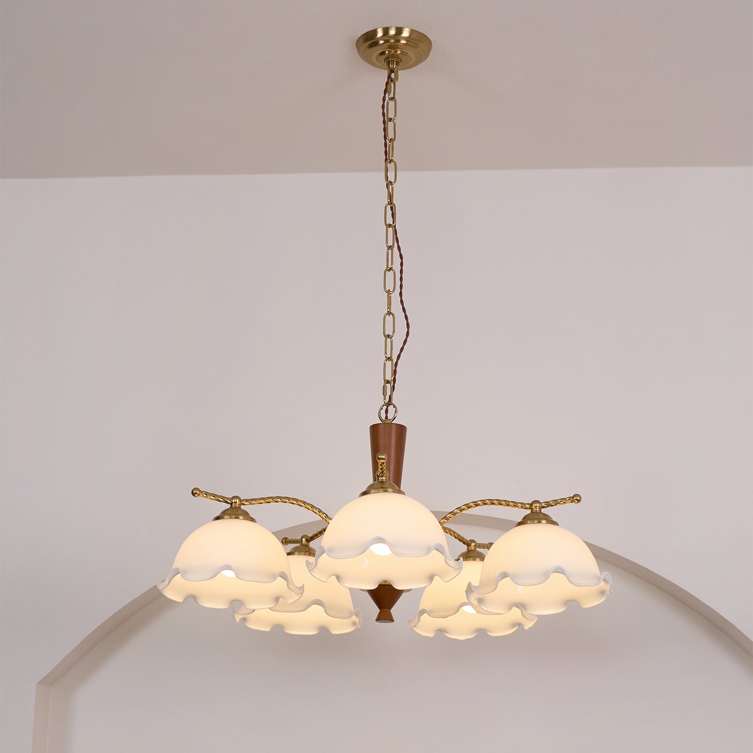 Daisy Vintage Glass Chandelier-Neutral Decor