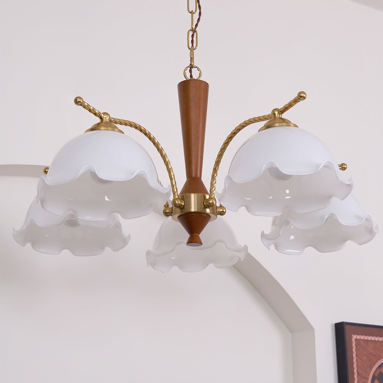 Daisy Vintage Glass Chandelier-Neutral Decor
