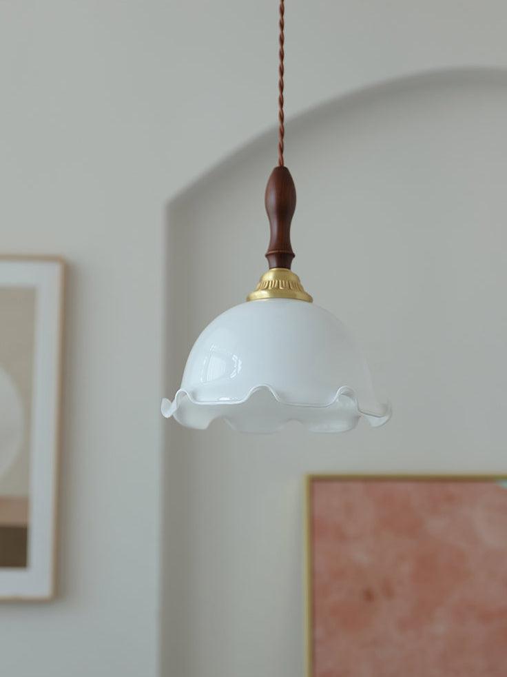 Floria Milky Flower Pendant Light-Neutral Decor