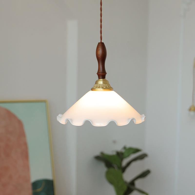 Floria Milky Flower Pendant Light-Neutral Decor