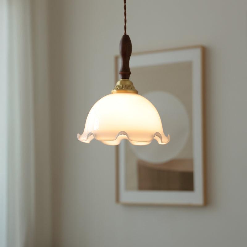 Floria Milky Flower Pendant Light-Neutral Decor
