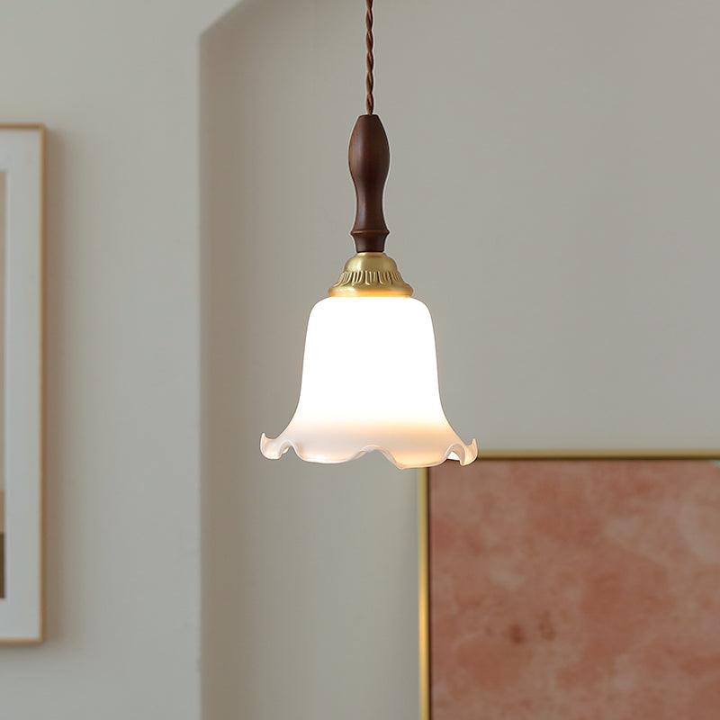 Floria Milky Flower Pendant Light-Neutral Decor