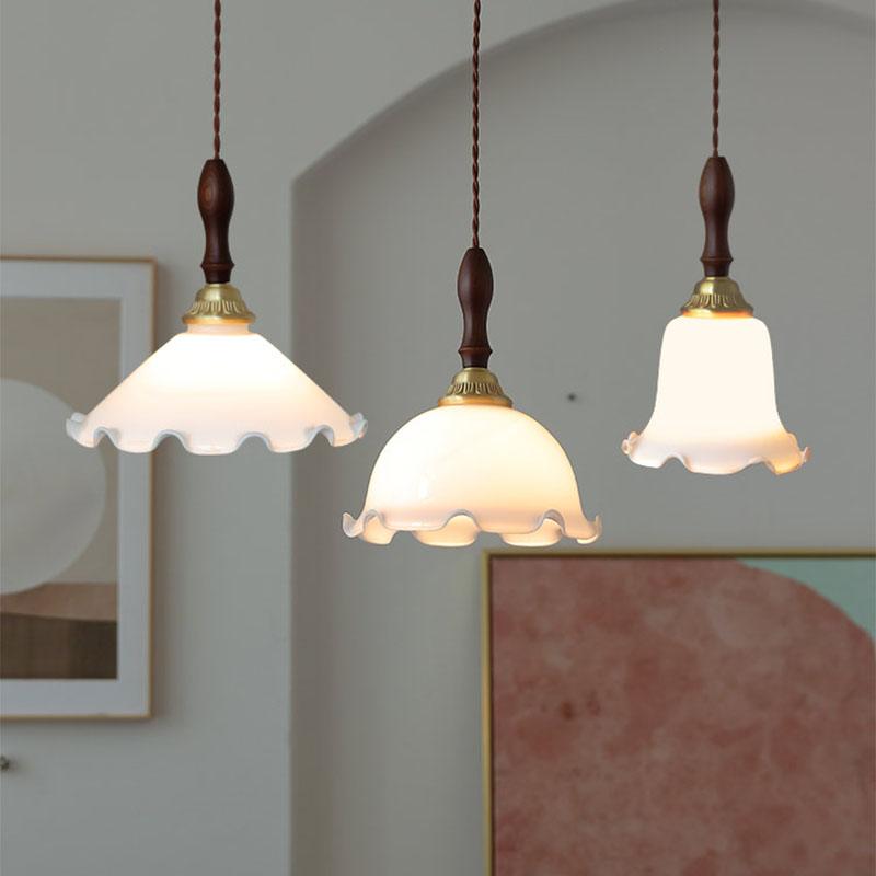 Floria Milky Flower Pendant Light-Neutral Decor