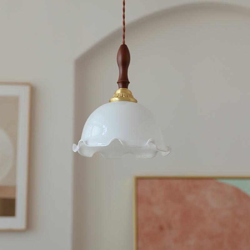 Floria Milky Flower Pendant Light-Neutral Decor