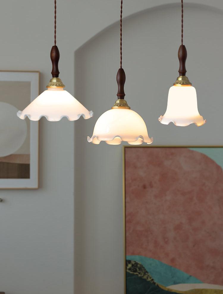 Floria Milky Flower Pendant Light-Neutral Decor