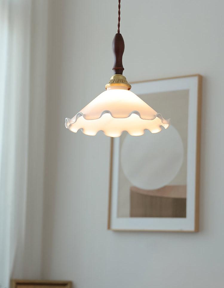 Floria Milky Flower Pendant Light-Neutral Decor