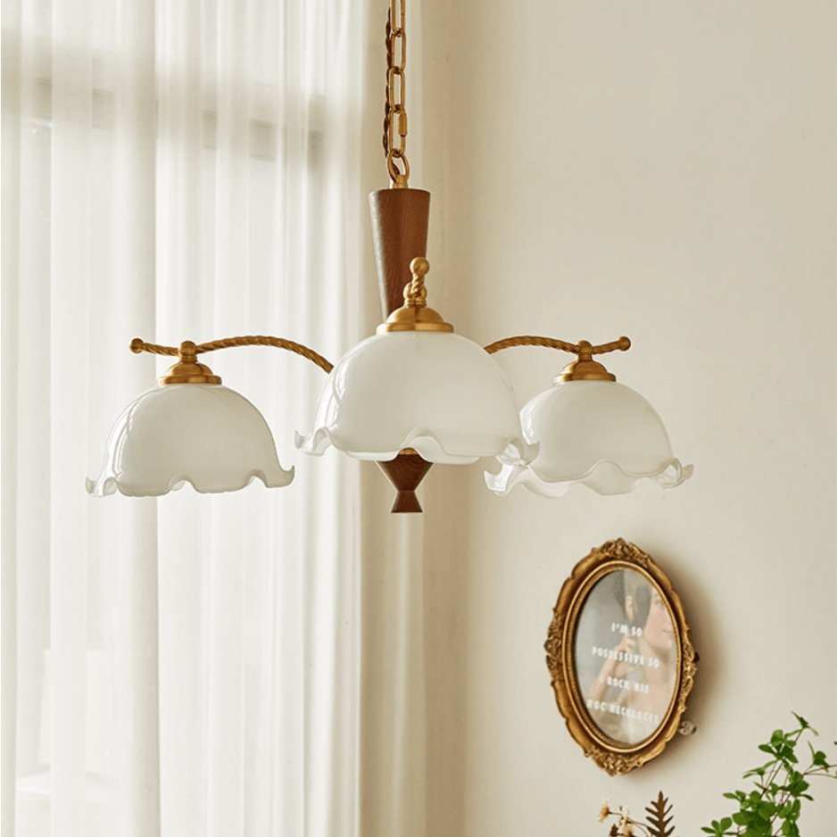 Daisy Vintage Glass Chandelier-Neutral Decor
