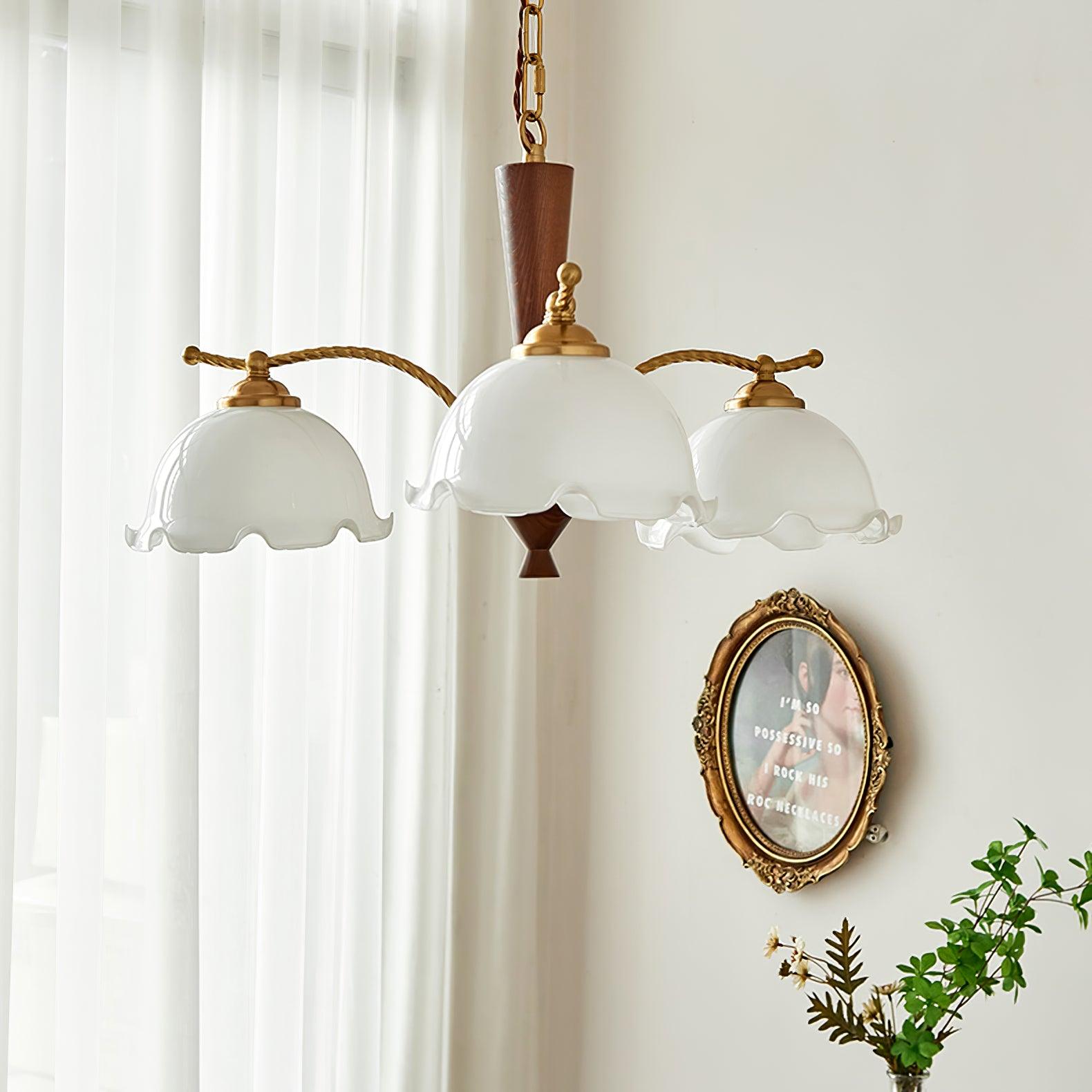 Daisy Vintage Glass Chandelier-Neutral Decor