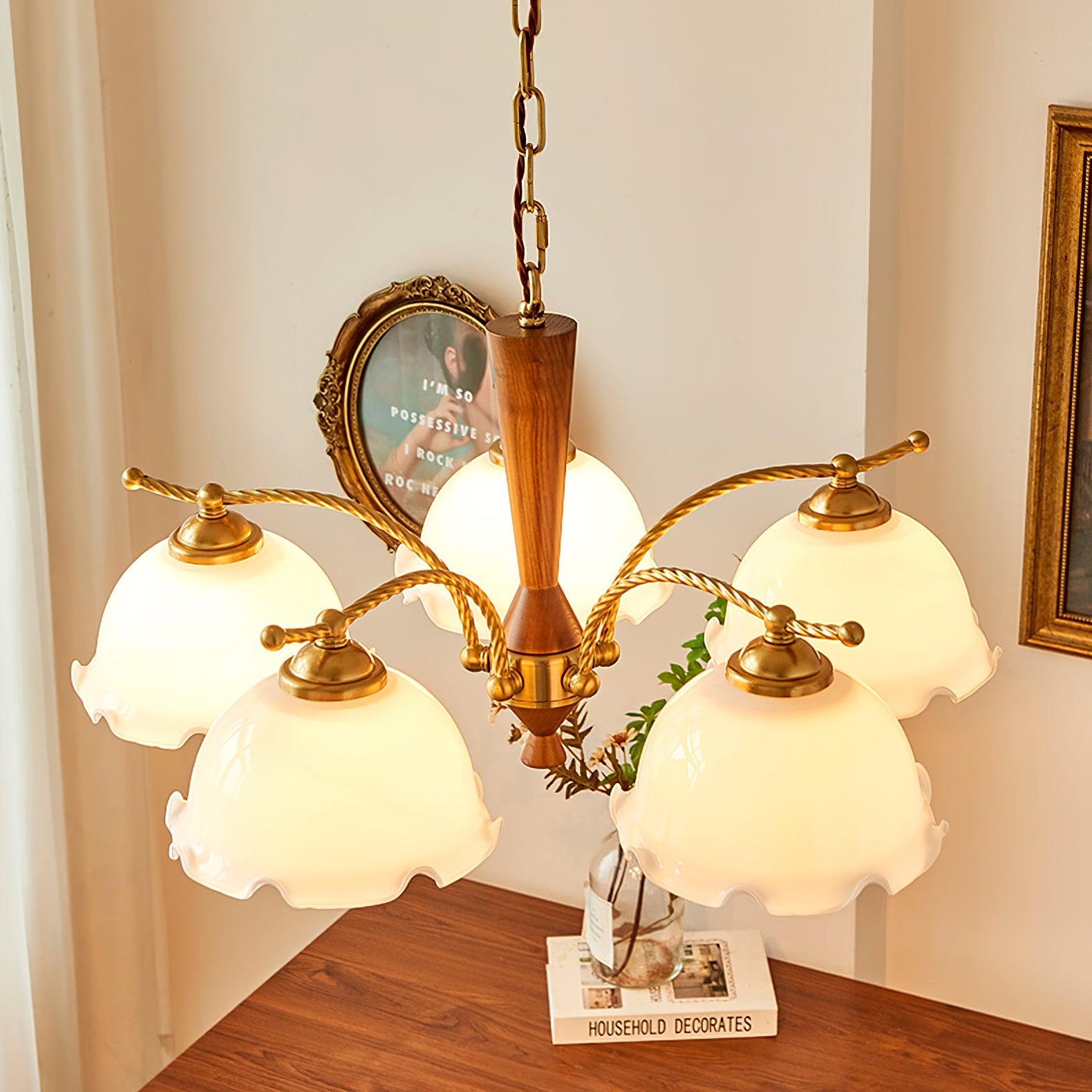 Daisy Vintage Glass Chandelier-Neutral Decor