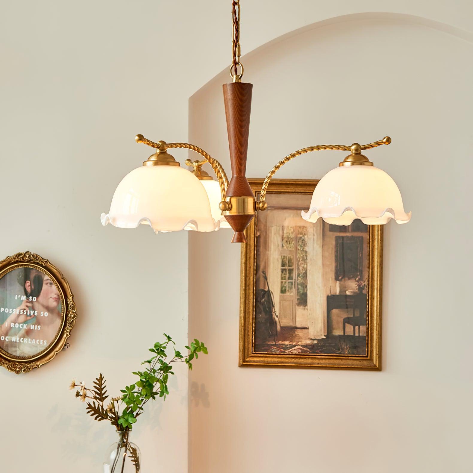 Daisy Vintage Glass Chandelier-Neutral Decor