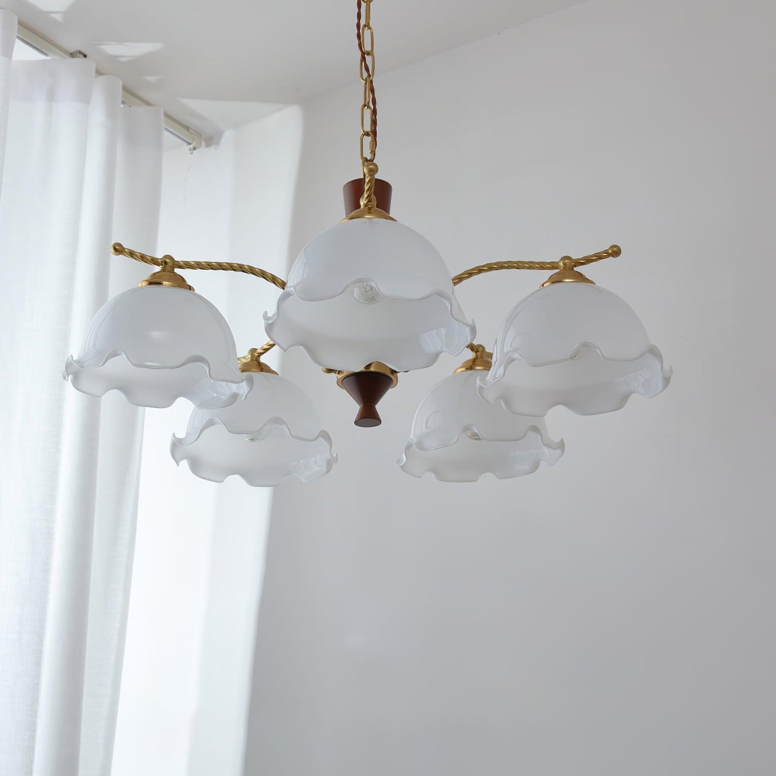 Daisy Vintage Glass Chandelier-Neutral Decor