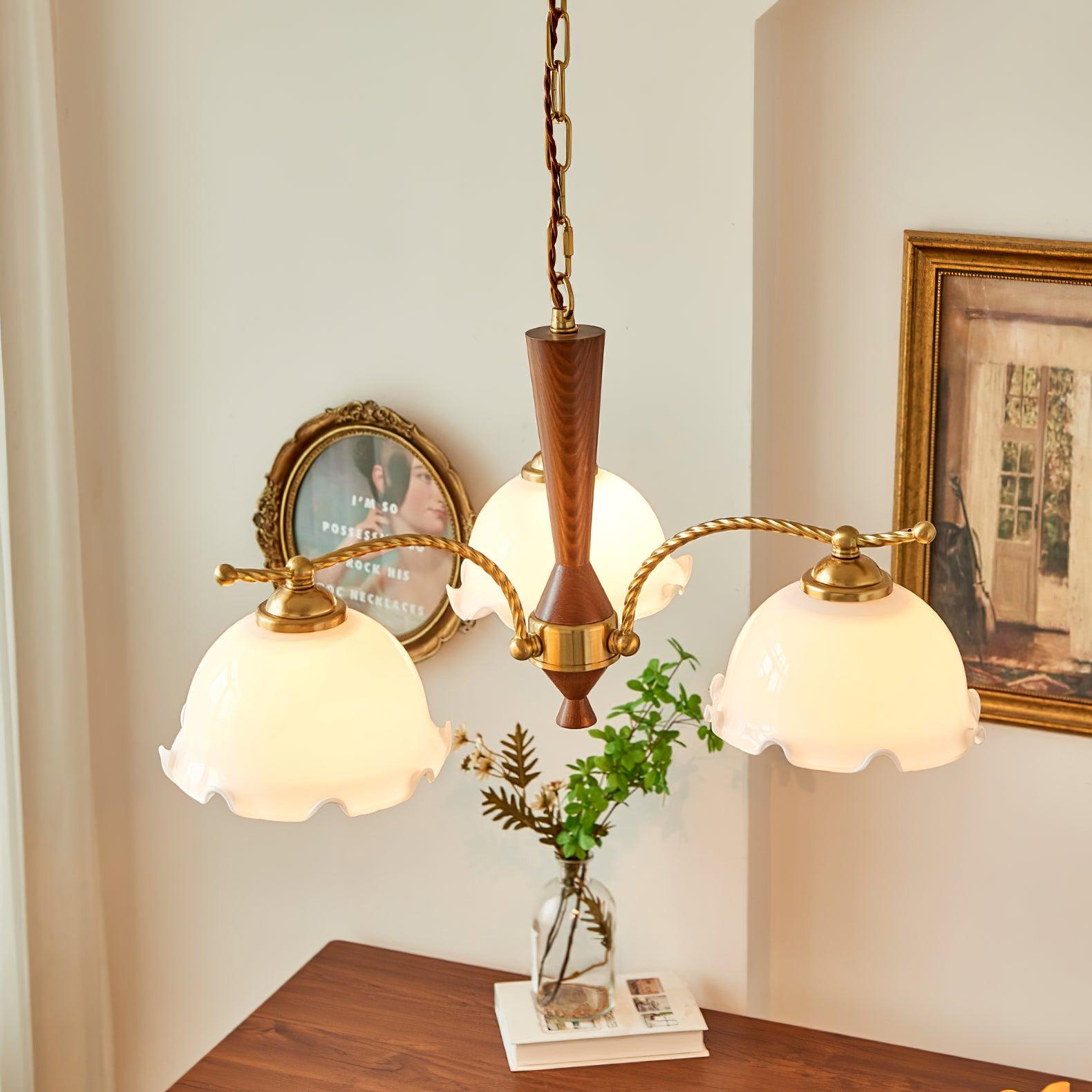 Daisy Vintage Glass Chandelier-Neutral Decor