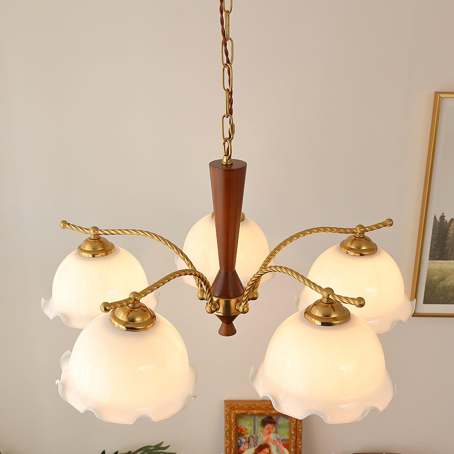 Daisy Vintage Glass Chandelier-Neutral Decor