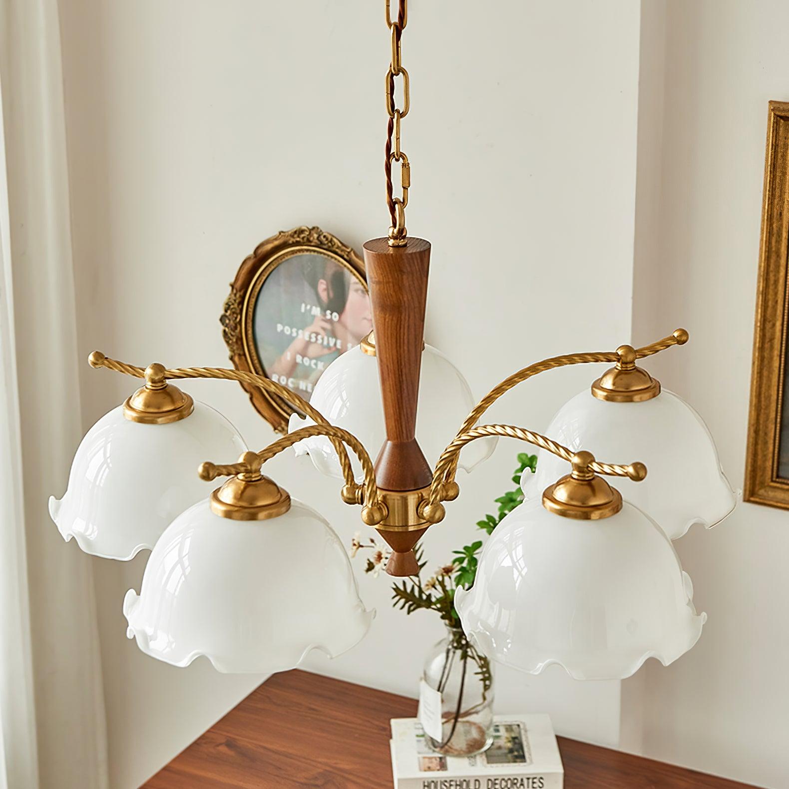 Daisy Vintage Glass Chandelier-Neutral Decor