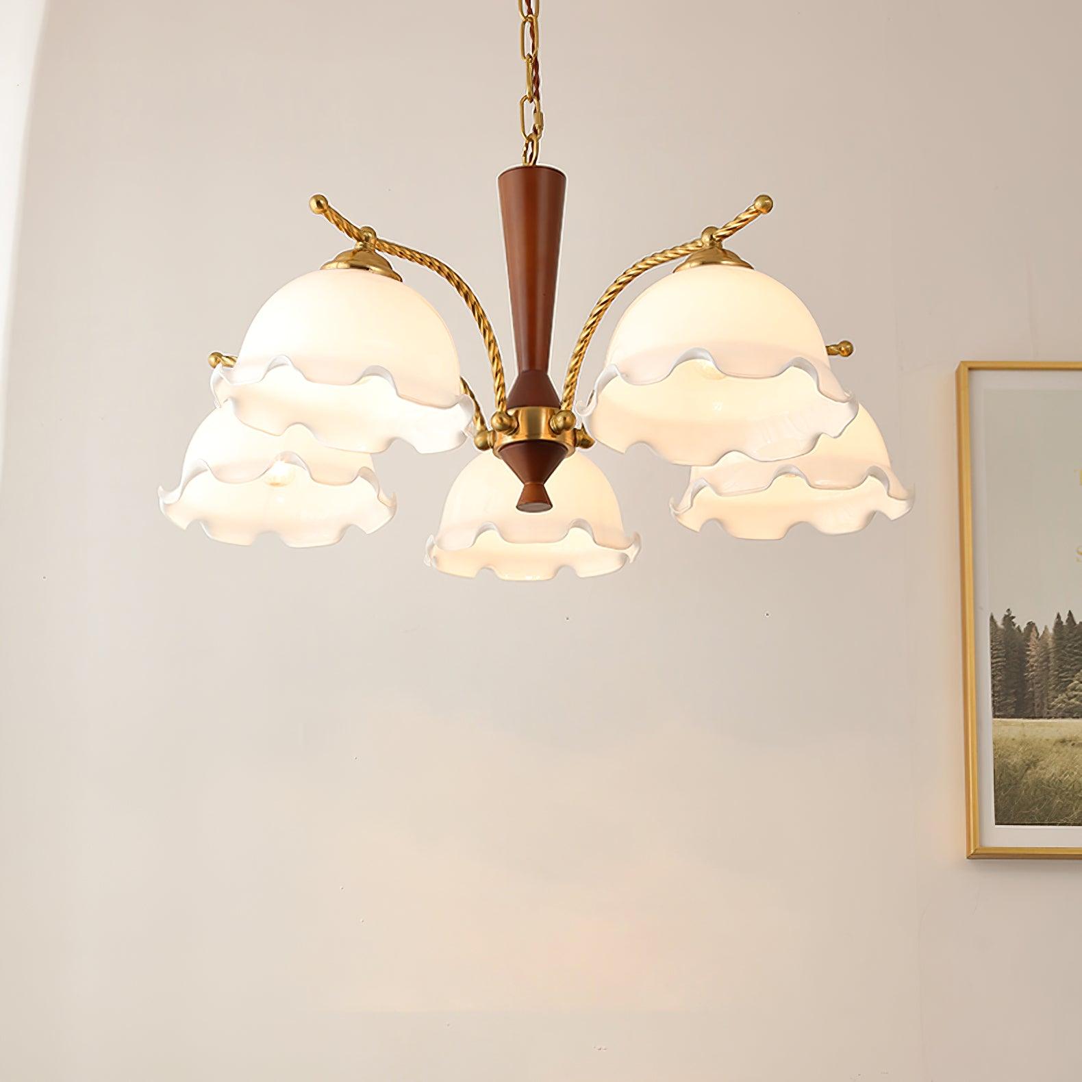 Daisy Vintage Glass Chandelier-Neutral Decor