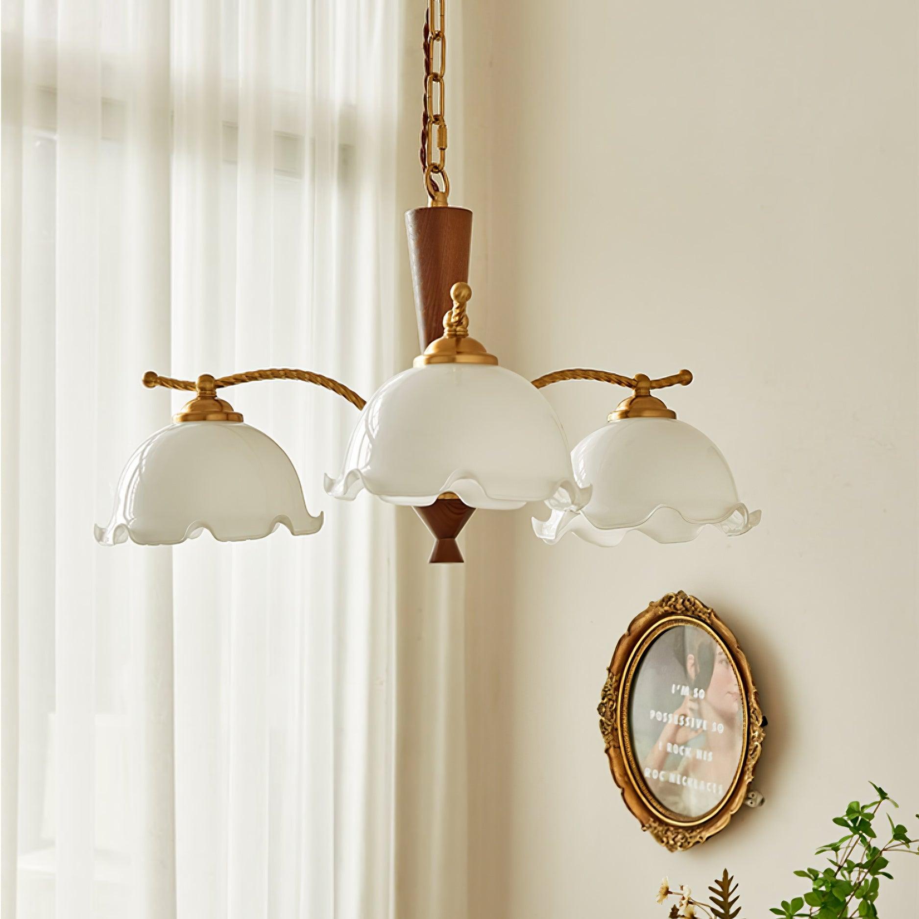 Daisy Vintage Glass Chandelier-Neutral Decor
