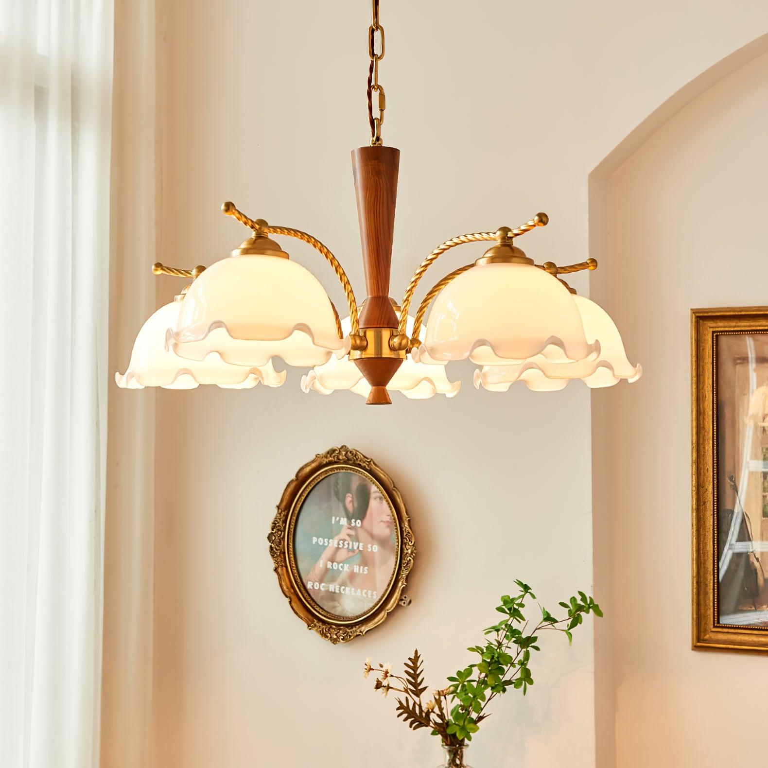 Daisy Vintage Glass Chandelier-Neutral Decor