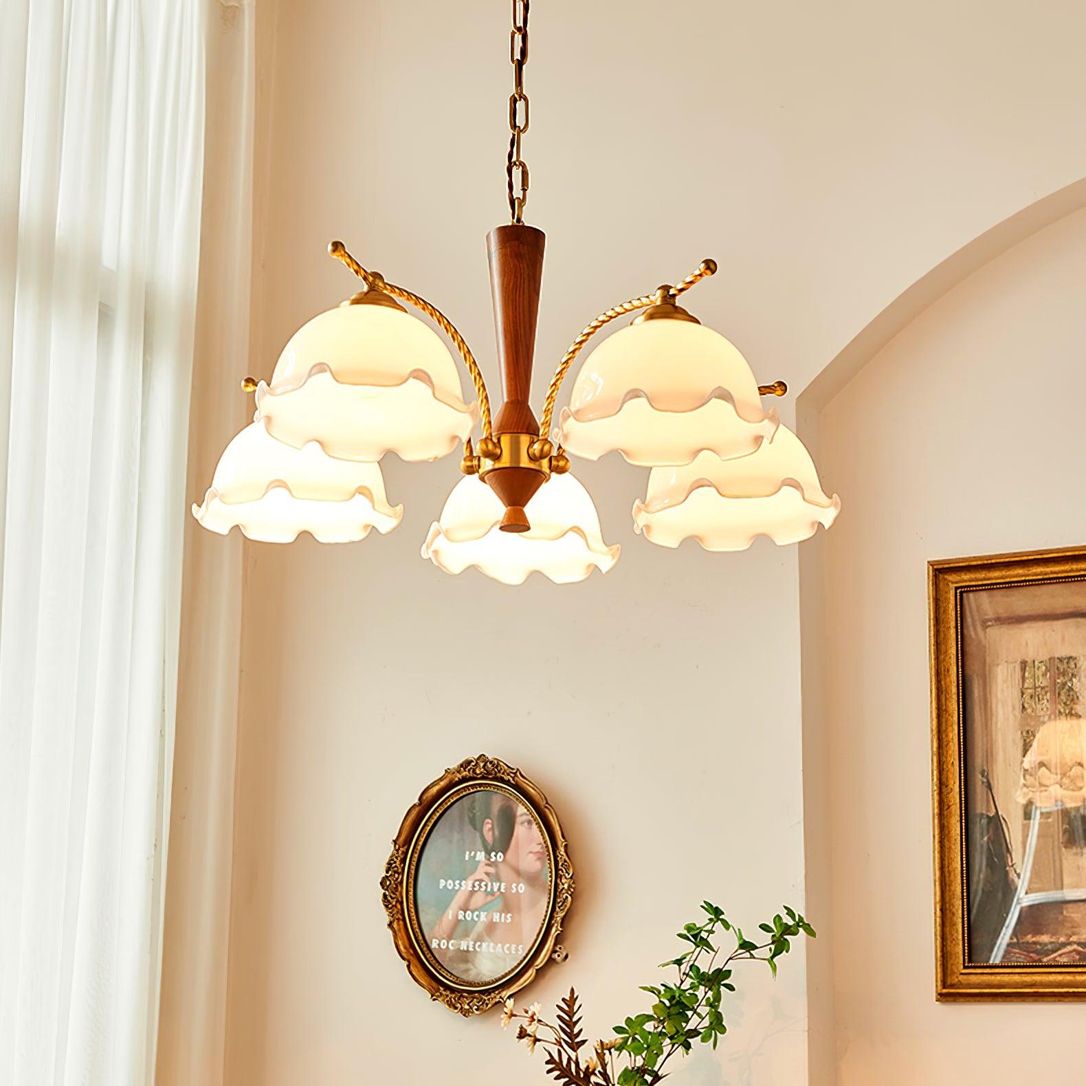 Daisy Vintage Glass Chandelier-Neutral Decor