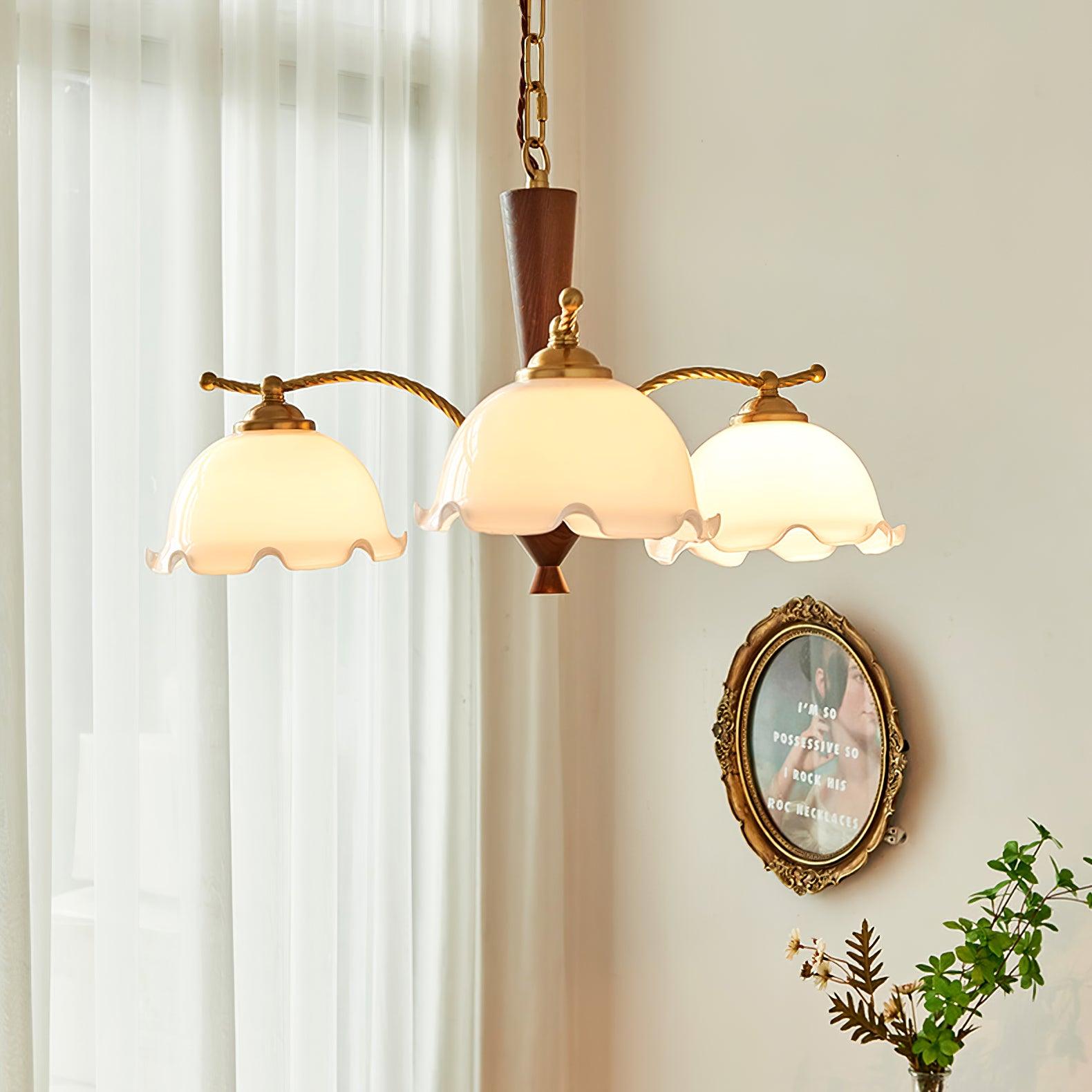 Daisy Vintage Glass Chandelier-Neutral Decor