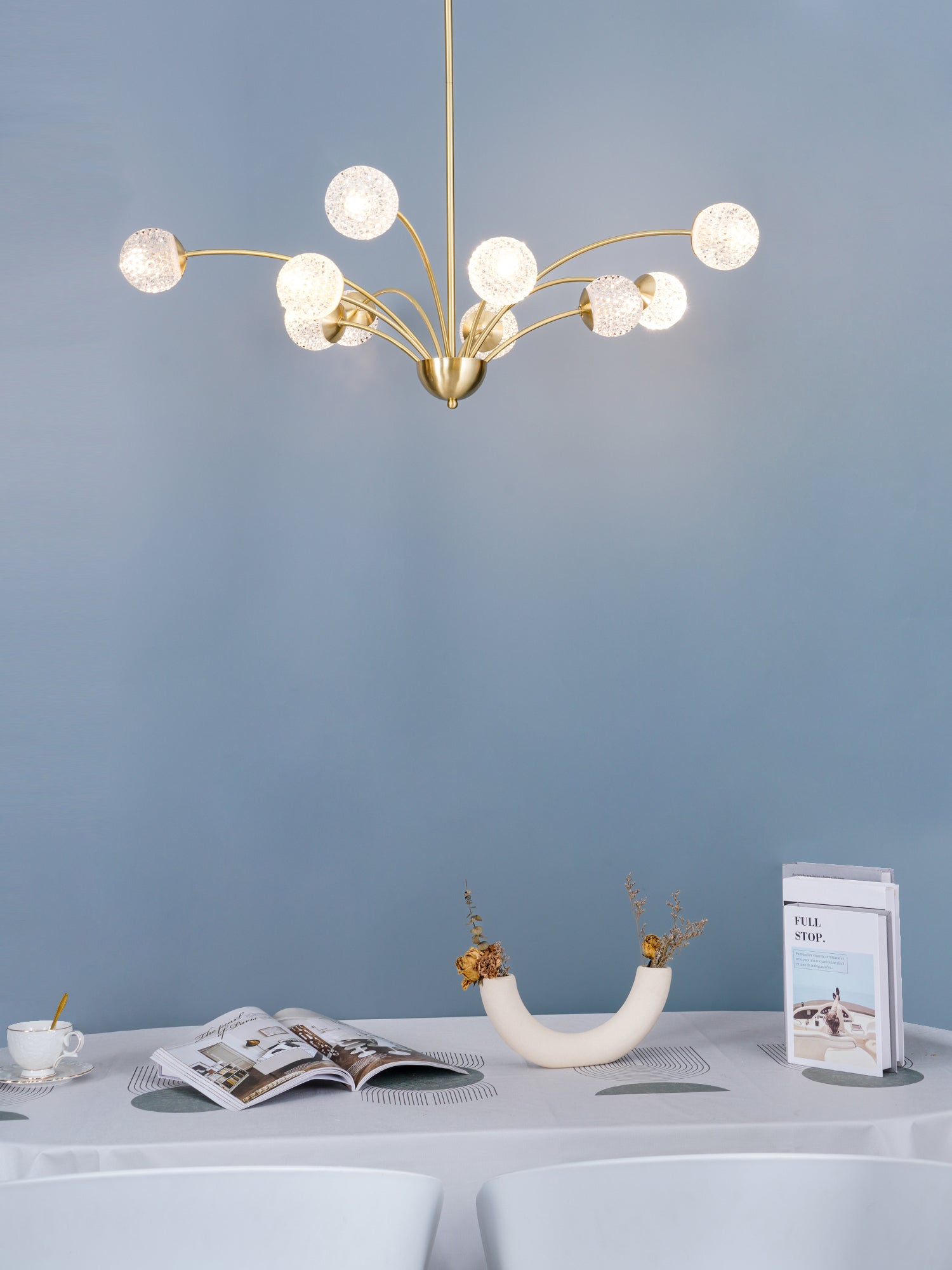 Ralem Chandelier Curved Arms Brass-Neutral Decor