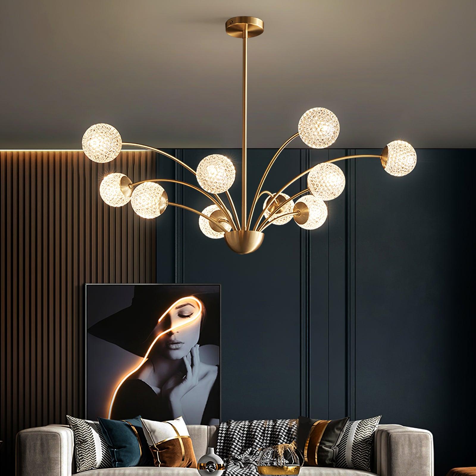 Ralem Chandelier Curved Arms Brass-Neutral Decor