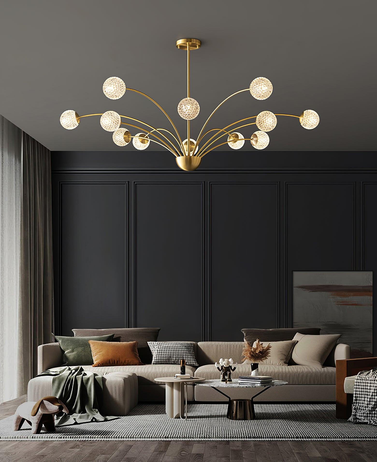 Ralem Chandelier Curved Arms Brass-Neutral Decor