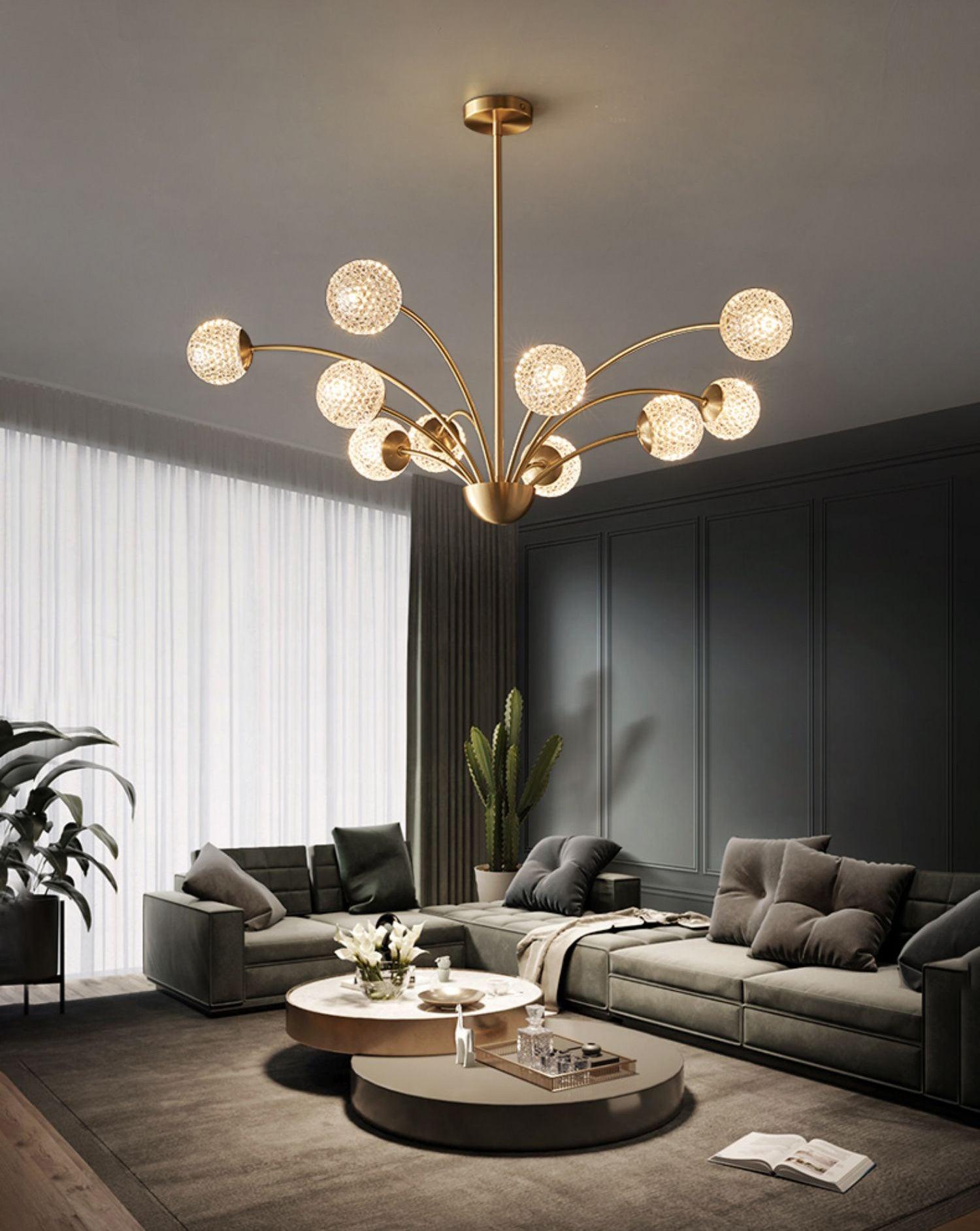 Ralem Chandelier Curved Arms Brass-Neutral Decor