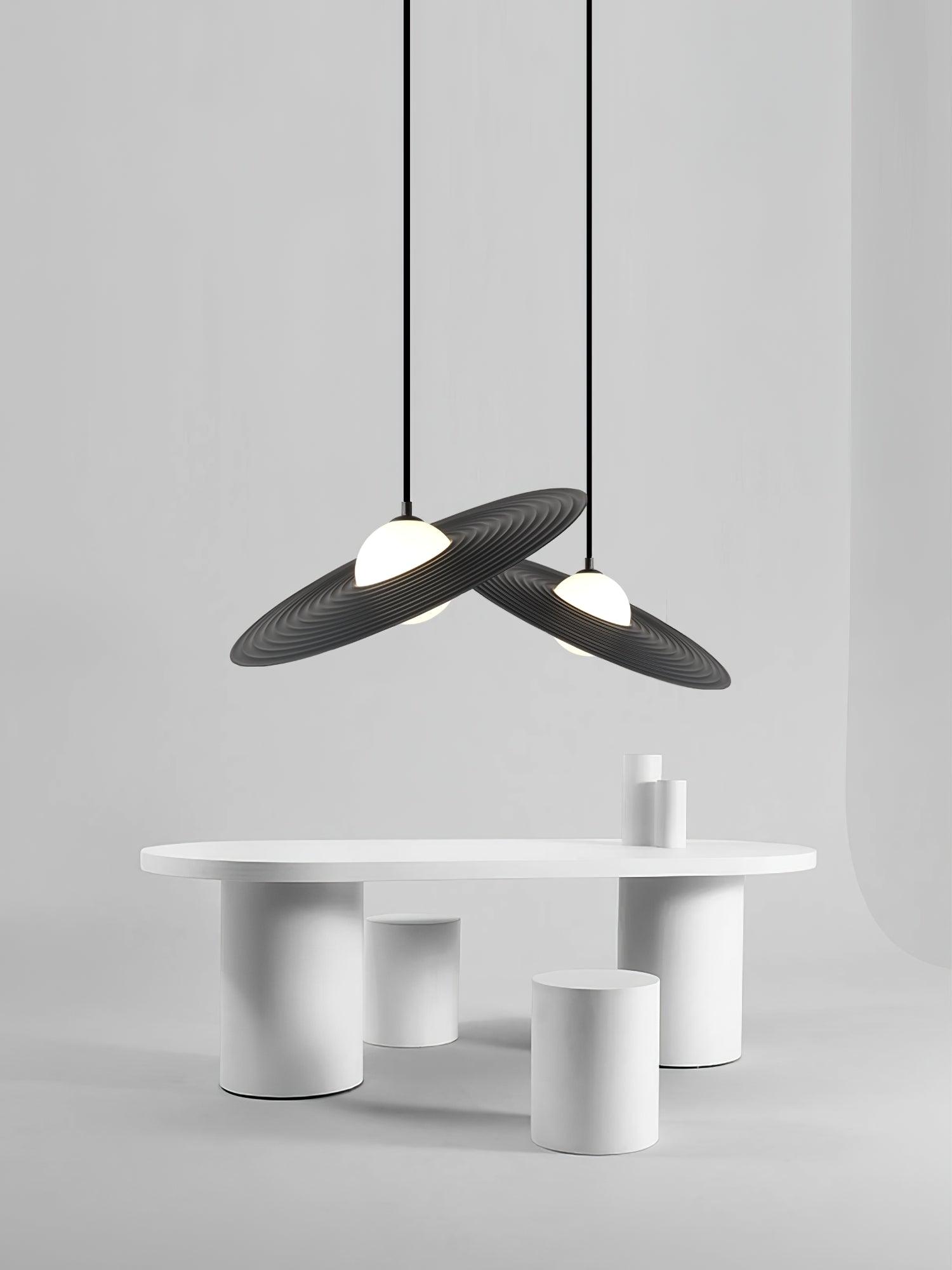 Lustra Pendant Light PE LED Plate White and Black-Neutral Decor