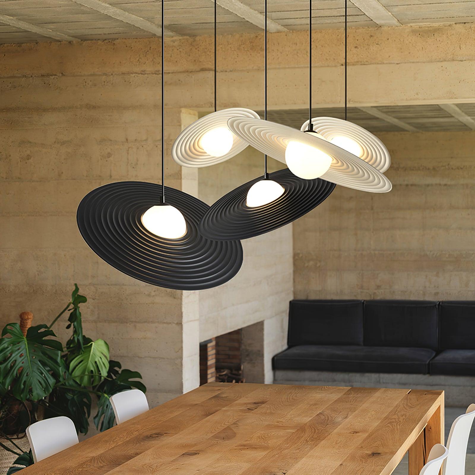 Lustra Pendant Light PE LED Plate White and Black-Neutral Decor