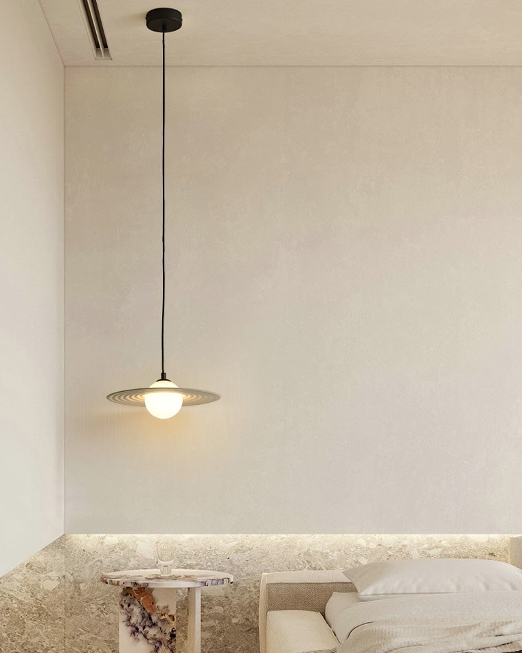 Lustra Pendant Light PE LED Plate White and Black-Neutral Decor
