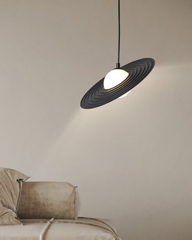 Lustra Pendant Light PE LED Plate White and Black-Neutral Decor