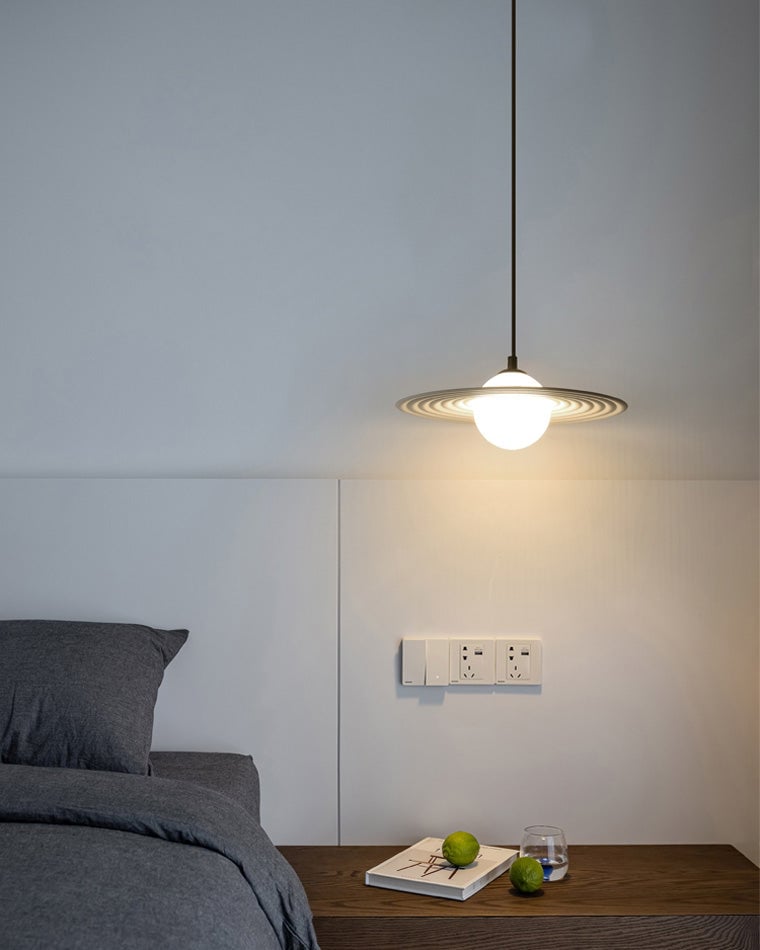 Lustra Pendant Light PE LED Plate White and Black-Neutral Decor