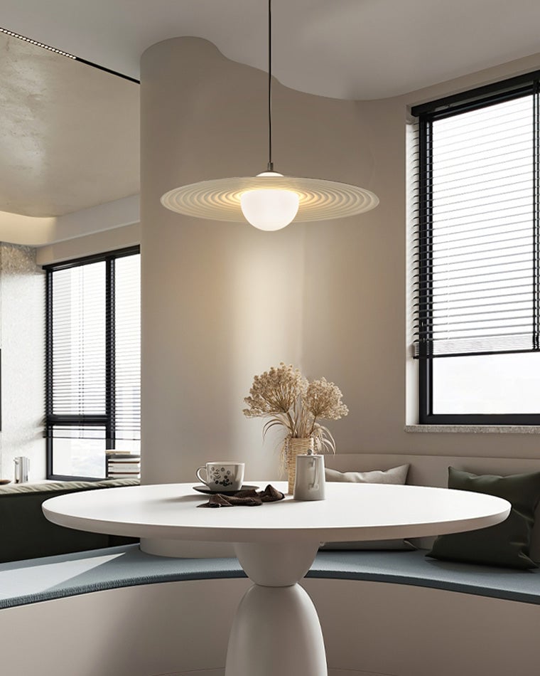 Lustra Pendant Light PE LED Plate White and Black-Neutral Decor