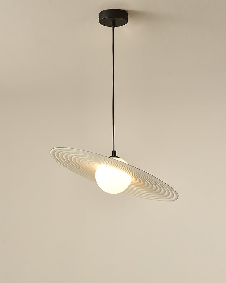 Lustra Pendant Light PE LED Plate White and Black-Neutral Decor