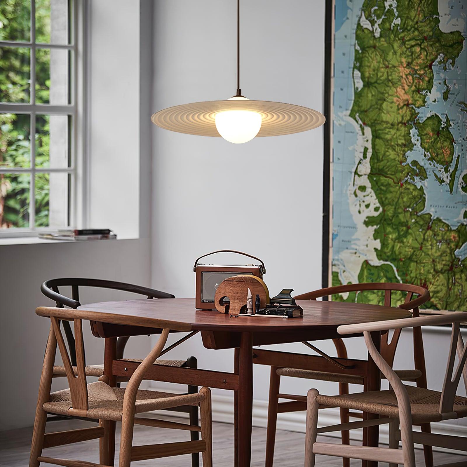 Lustra Pendant Light PE LED Plate White and Black-Neutral Decor