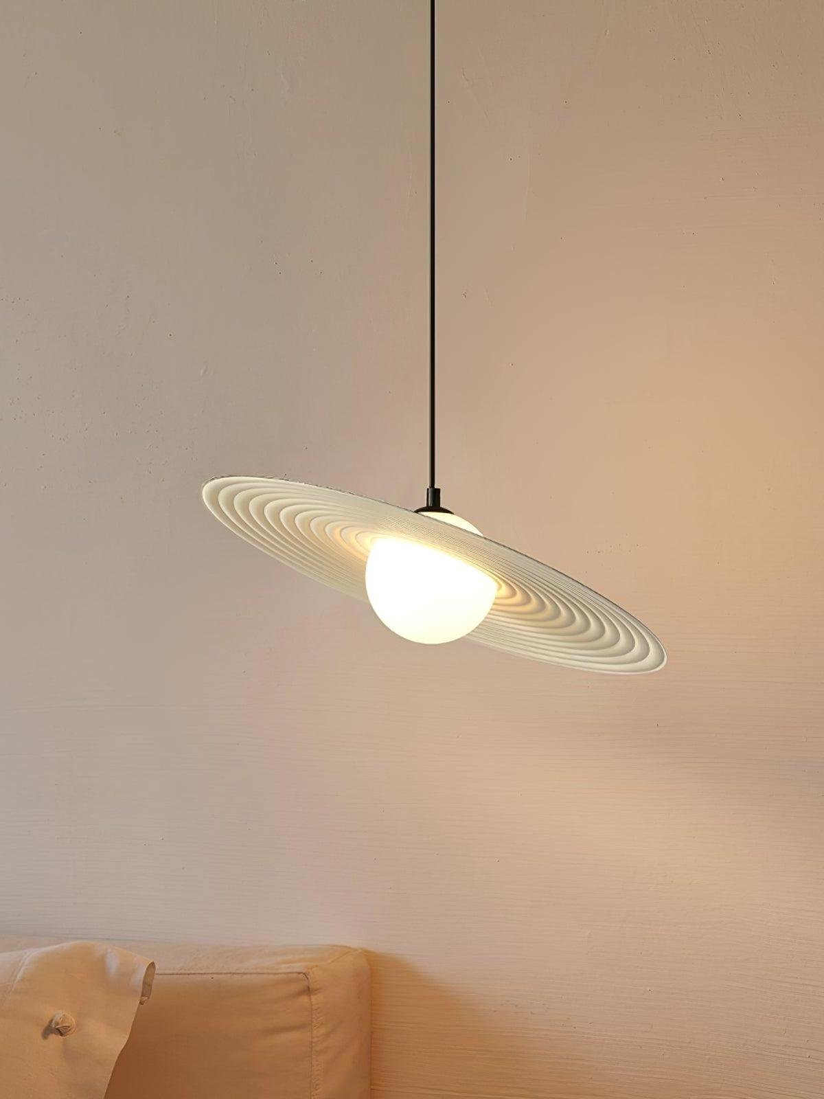 Lustra Pendant Light PE LED Plate White and Black-Neutral Decor