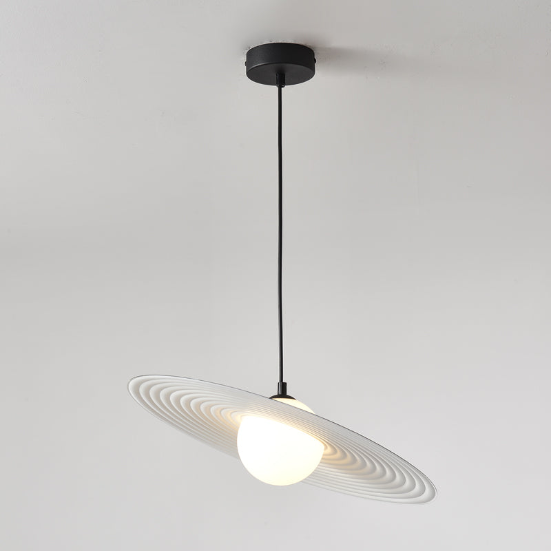 Lustra Pendant Light PE LED Plate White and Black-Neutral Decor