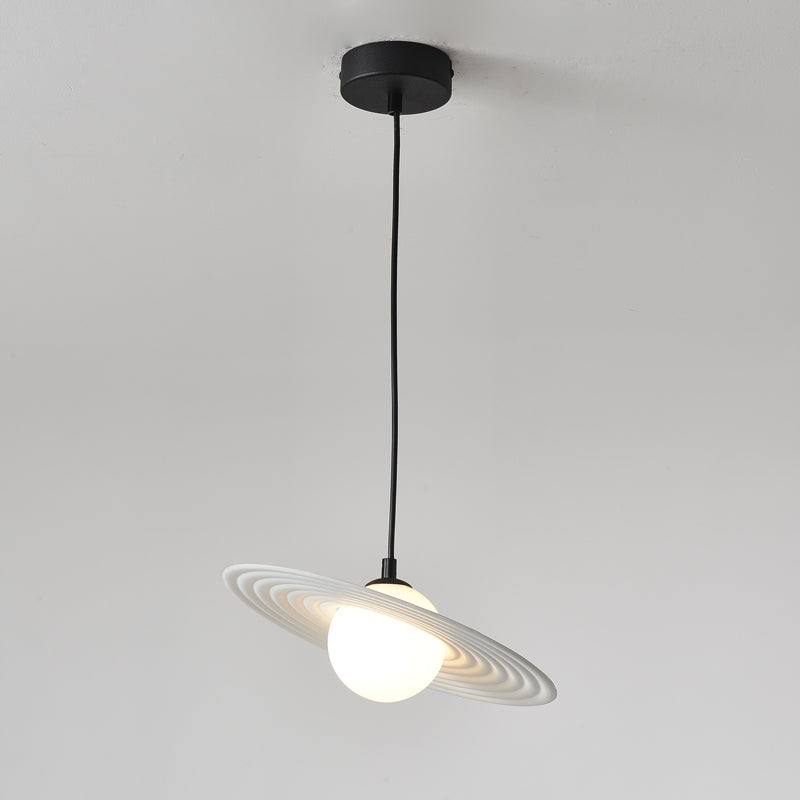 Lustra Pendant Light PE LED Plate White and Black-Neutral Decor
