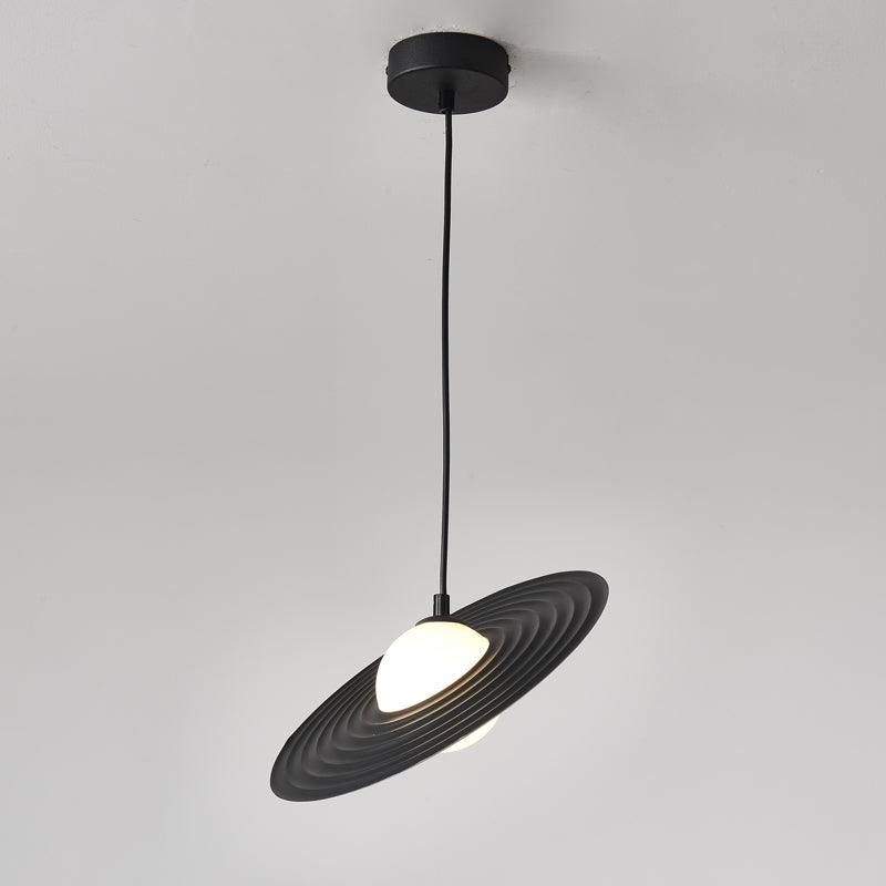 Lustra Pendant Light PE LED Plate White and Black-Neutral Decor