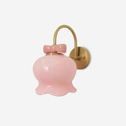 Wall Lamp Bow Accent Bell Glass Shade Playful Modern Kids Room