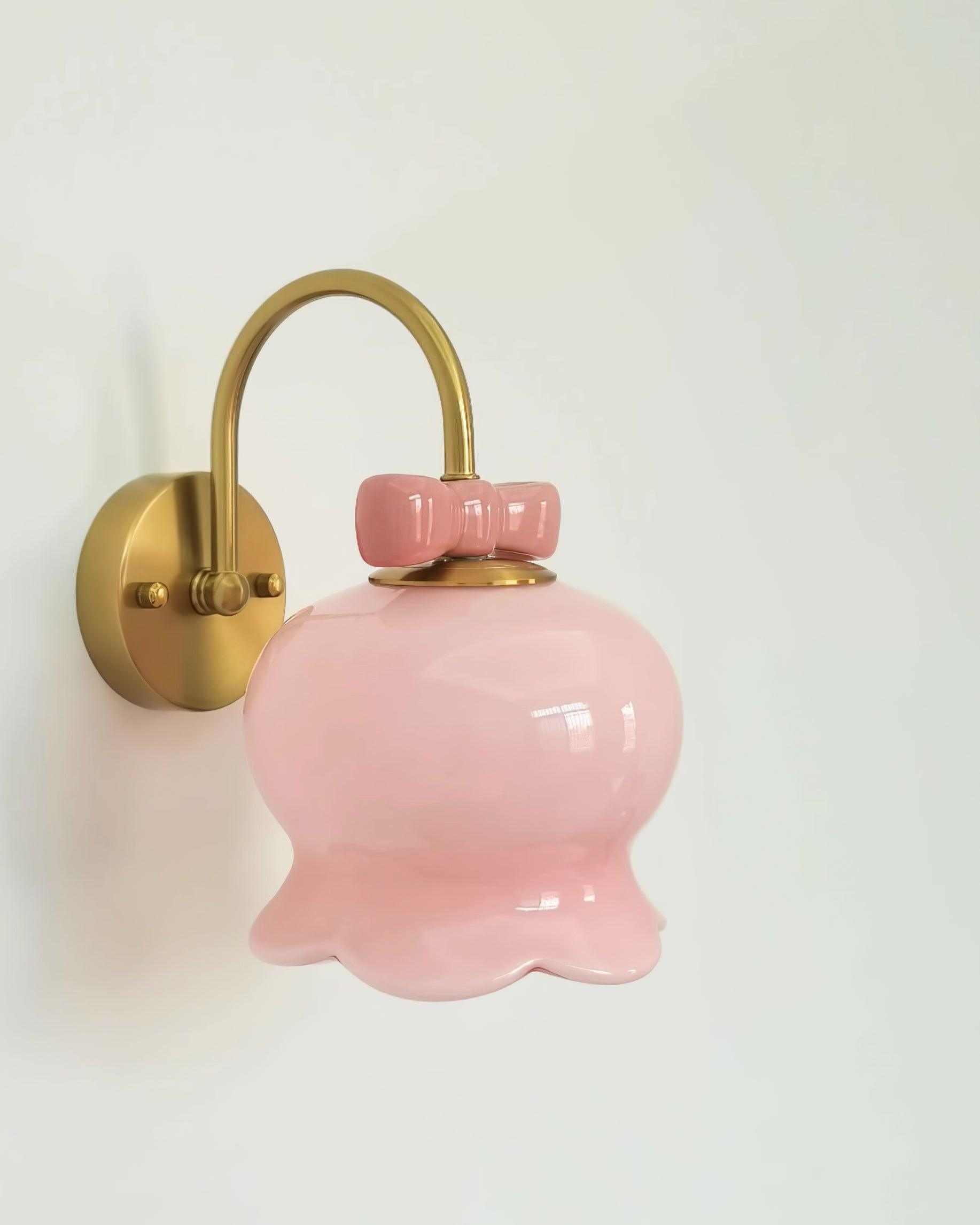Wall Lamp Bow Accent Bell Glass Shade Playful Modern Kids Room