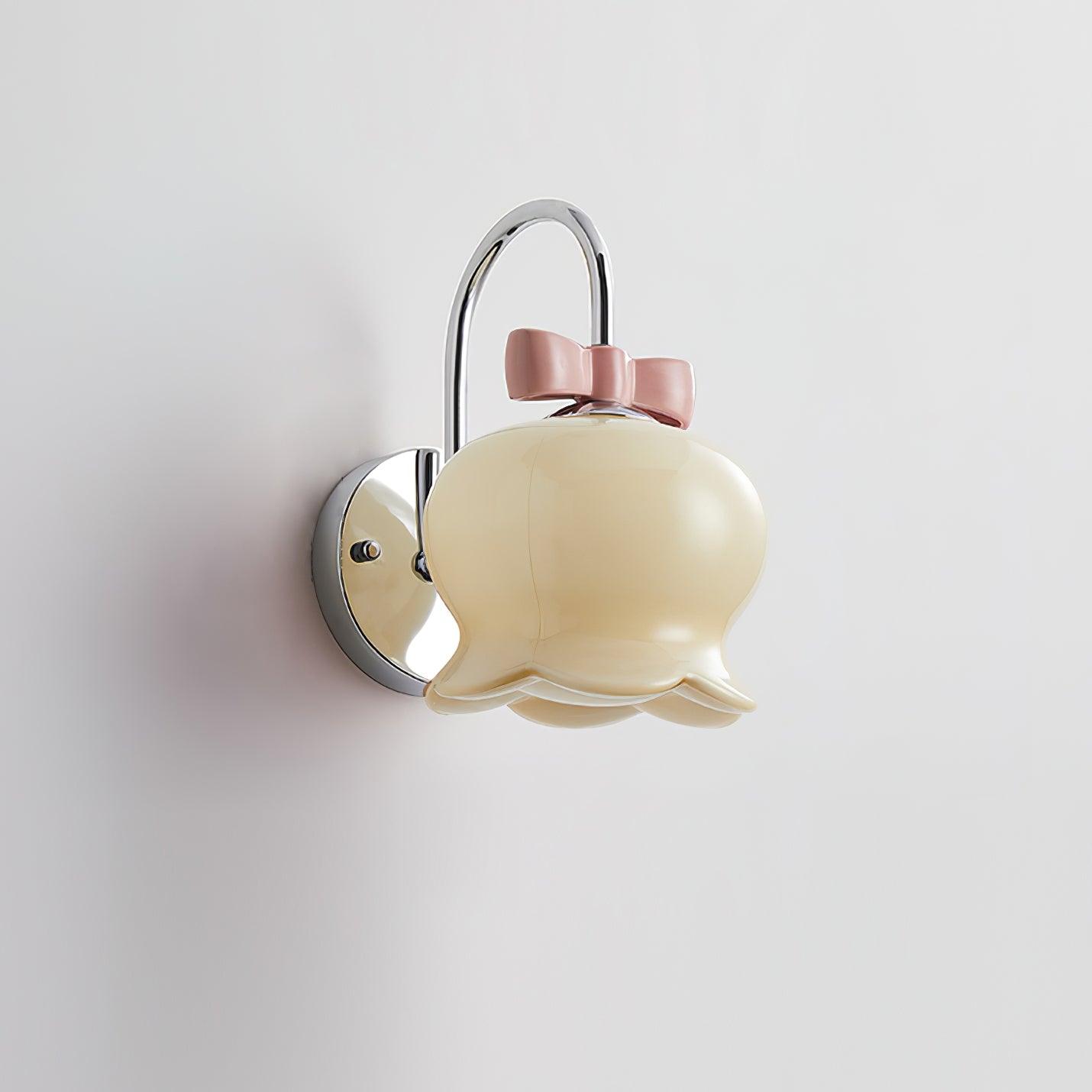 Wall Lamp Bow Accent Bell Glass Shade Playful Modern Kids Room