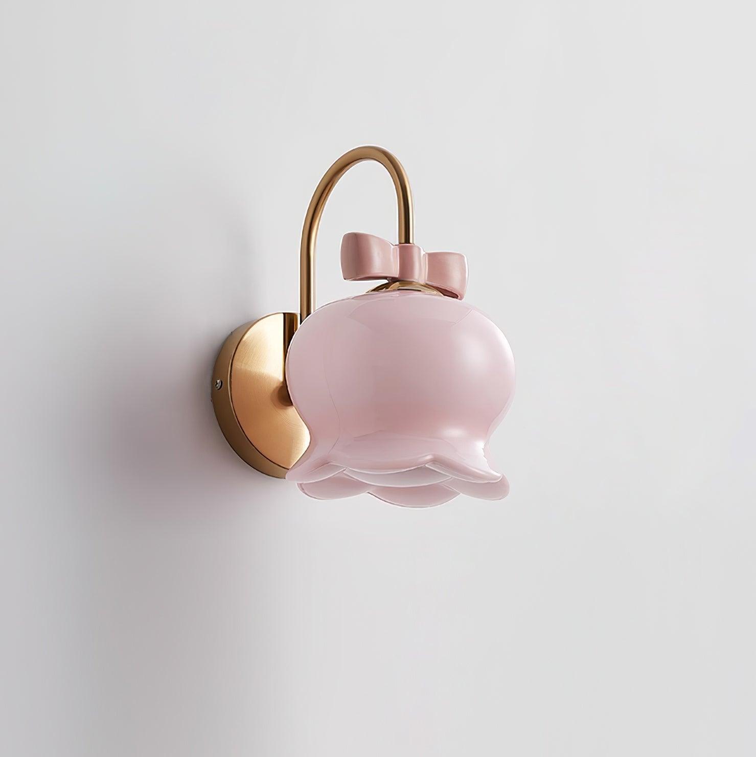 Wall Lamp Bow Accent Bell Glass Shade Playful Modern Kids Room
