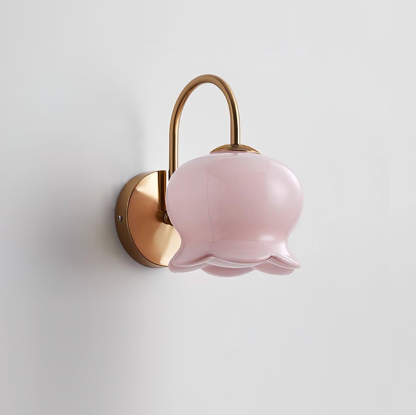 Wall Lamp Bow Accent Bell Glass Shade Playful Modern Kids Room