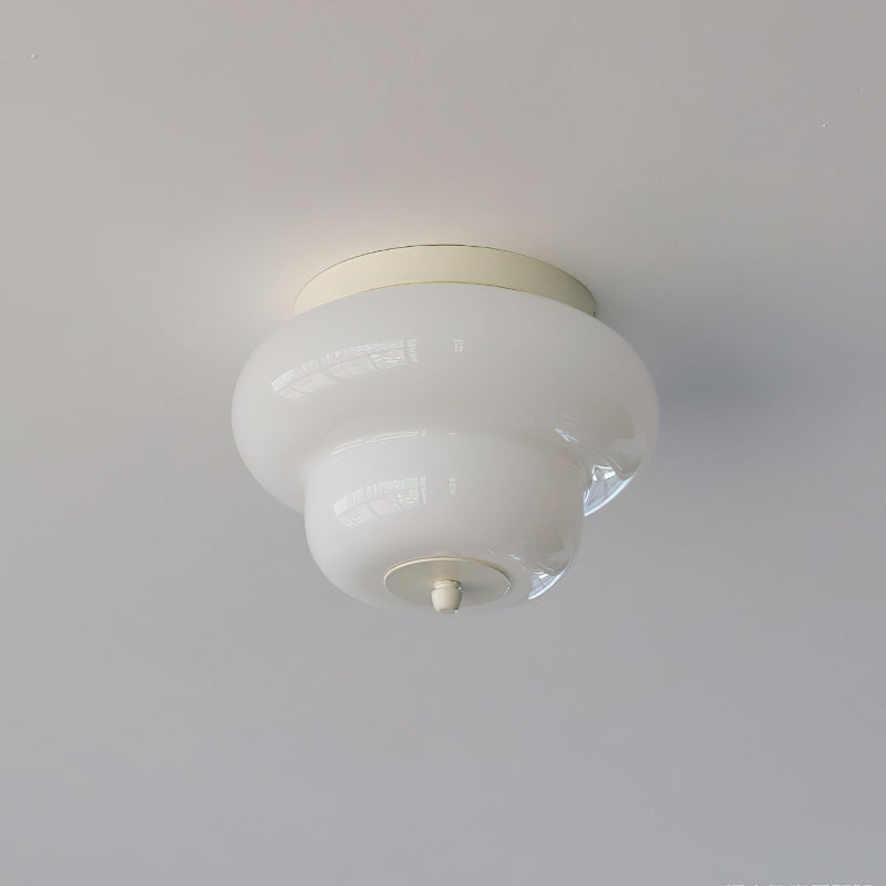 Side profile of the beige Milo Ceiling Mount.
