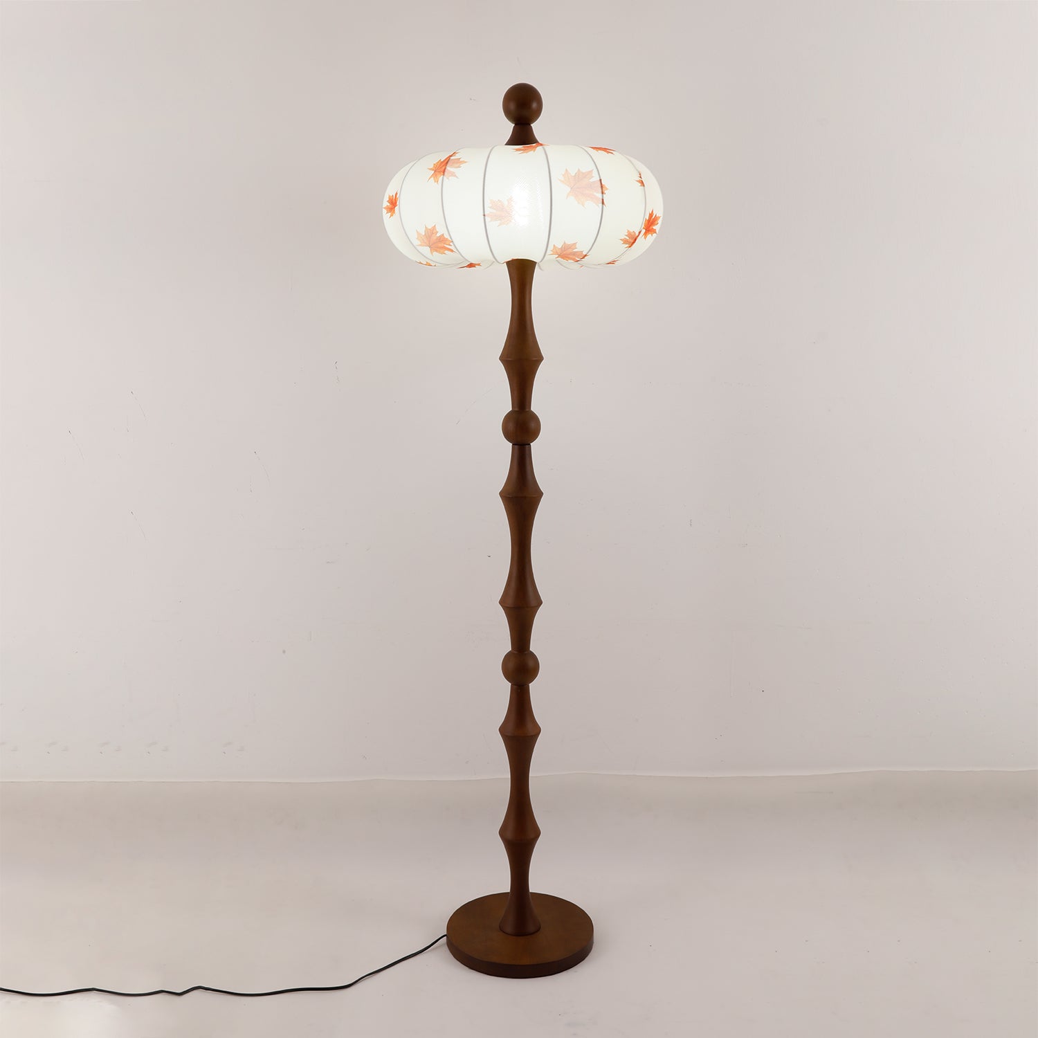 Whispen Wood Fabric Vintage Floor Lamp-Neutral Decor